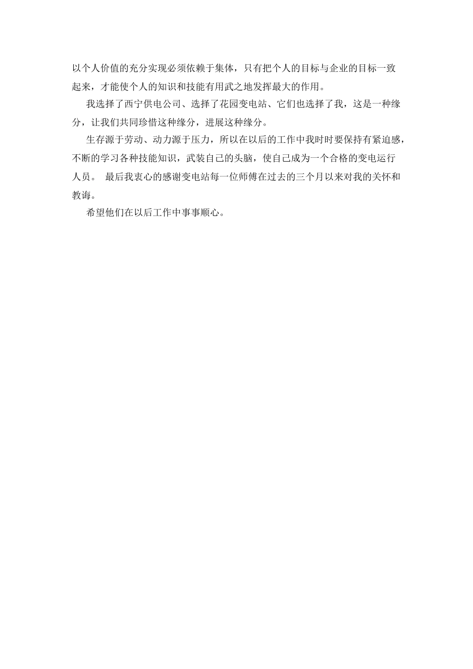 大学毕业生在西宁供电公司的实习总结范文_第3页