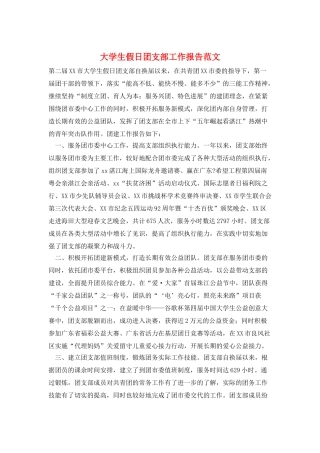 大学生假日团支部工作报告范文