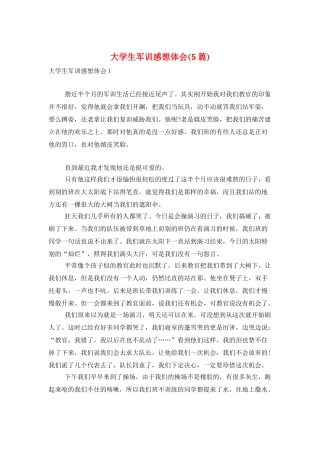 大学生军训感想体会