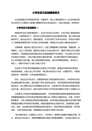大学生实习总结精选范文