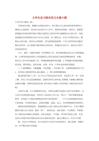 大学生实习报告范文合集六篇