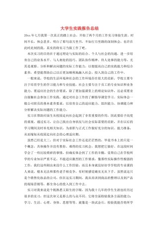 大学生实践报告总结