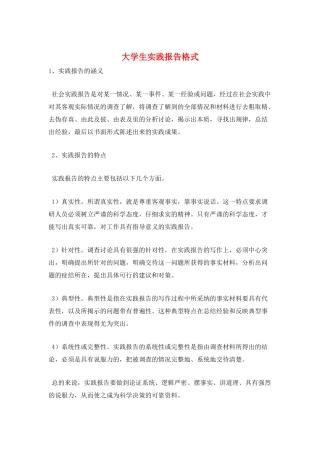 大学生实践报告格式