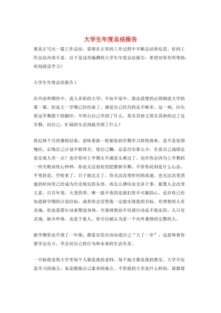 大学生年度总结报告