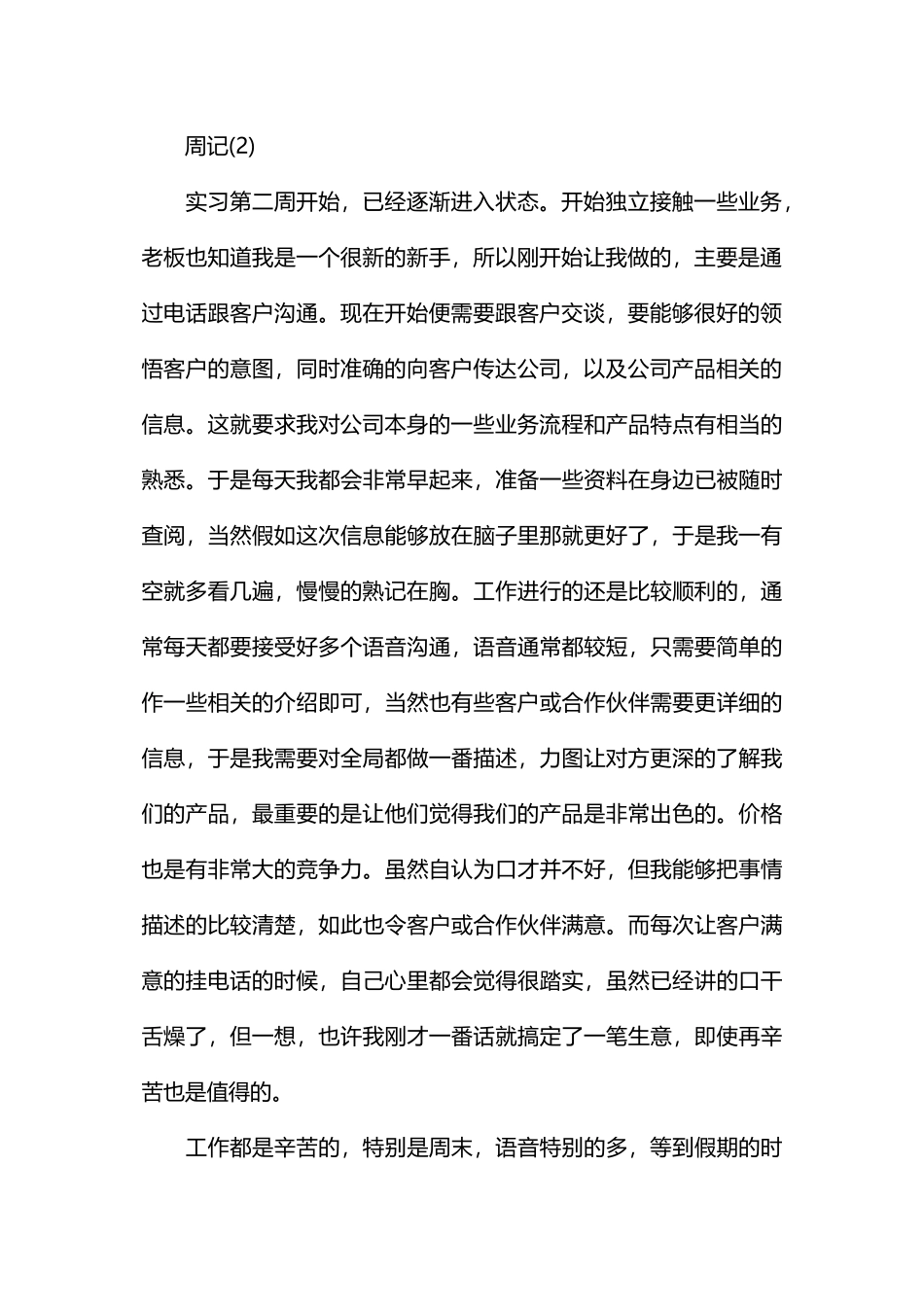 大学生电子商务专业实习周记_第2页