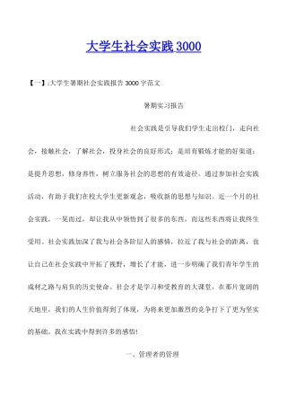 大学生社会实践3000