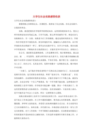 大学生社会实践感悟收获