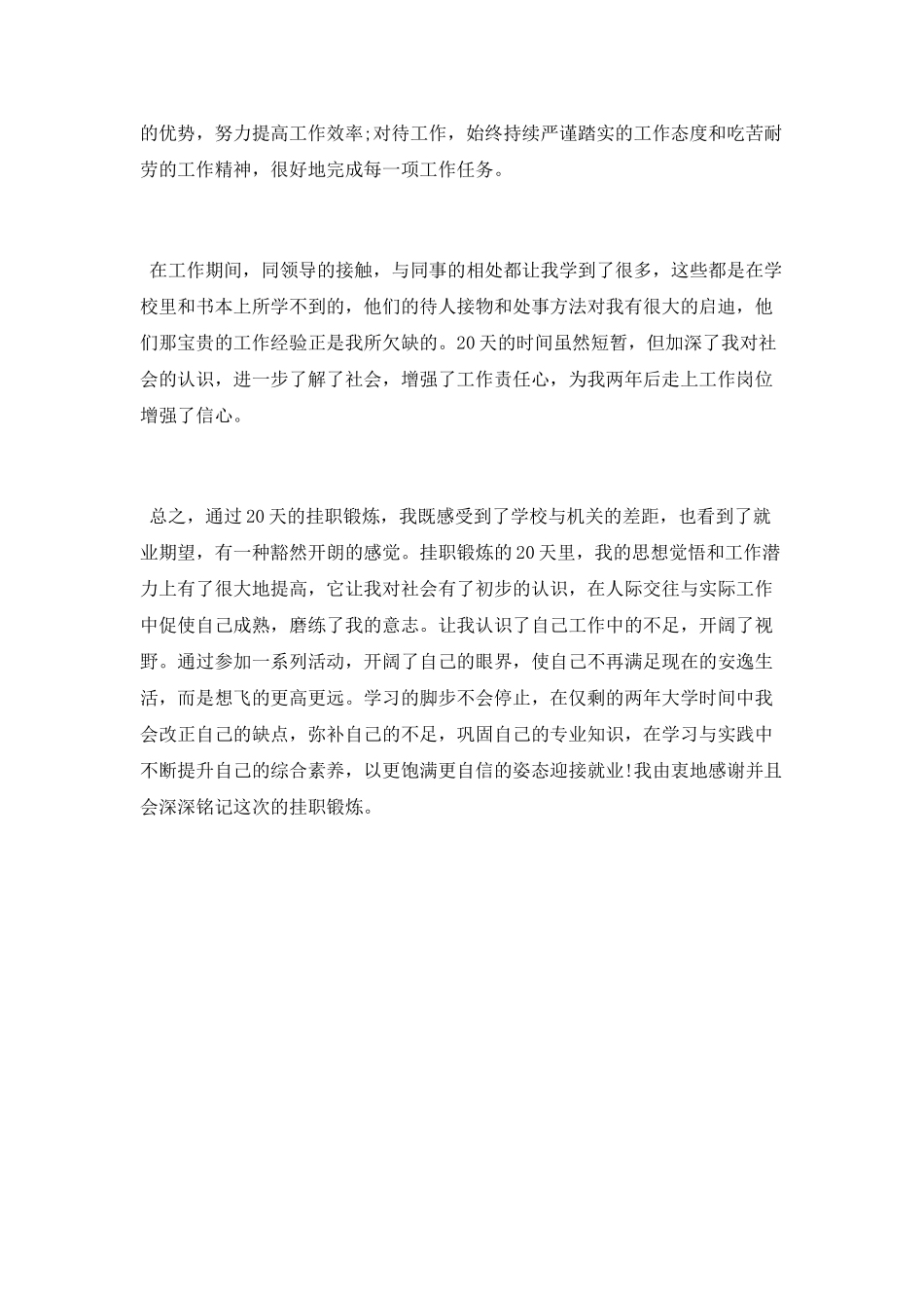 大学生骨干赴基层团组织挂职锻炼总结范文_第3页