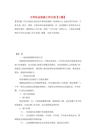 大学社会实践工作计划