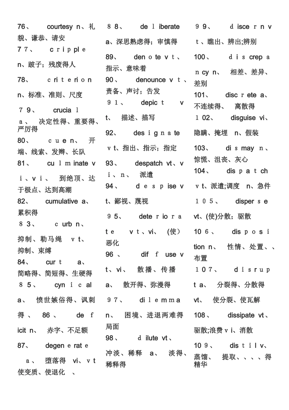 大学英语六级必背词汇_第3页