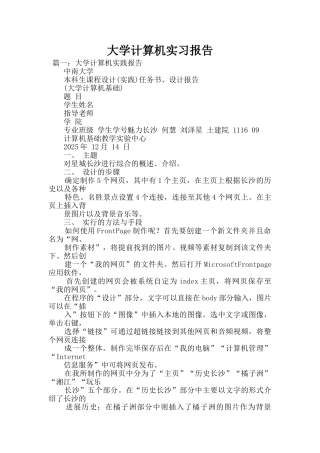 大学计算机实习报告
