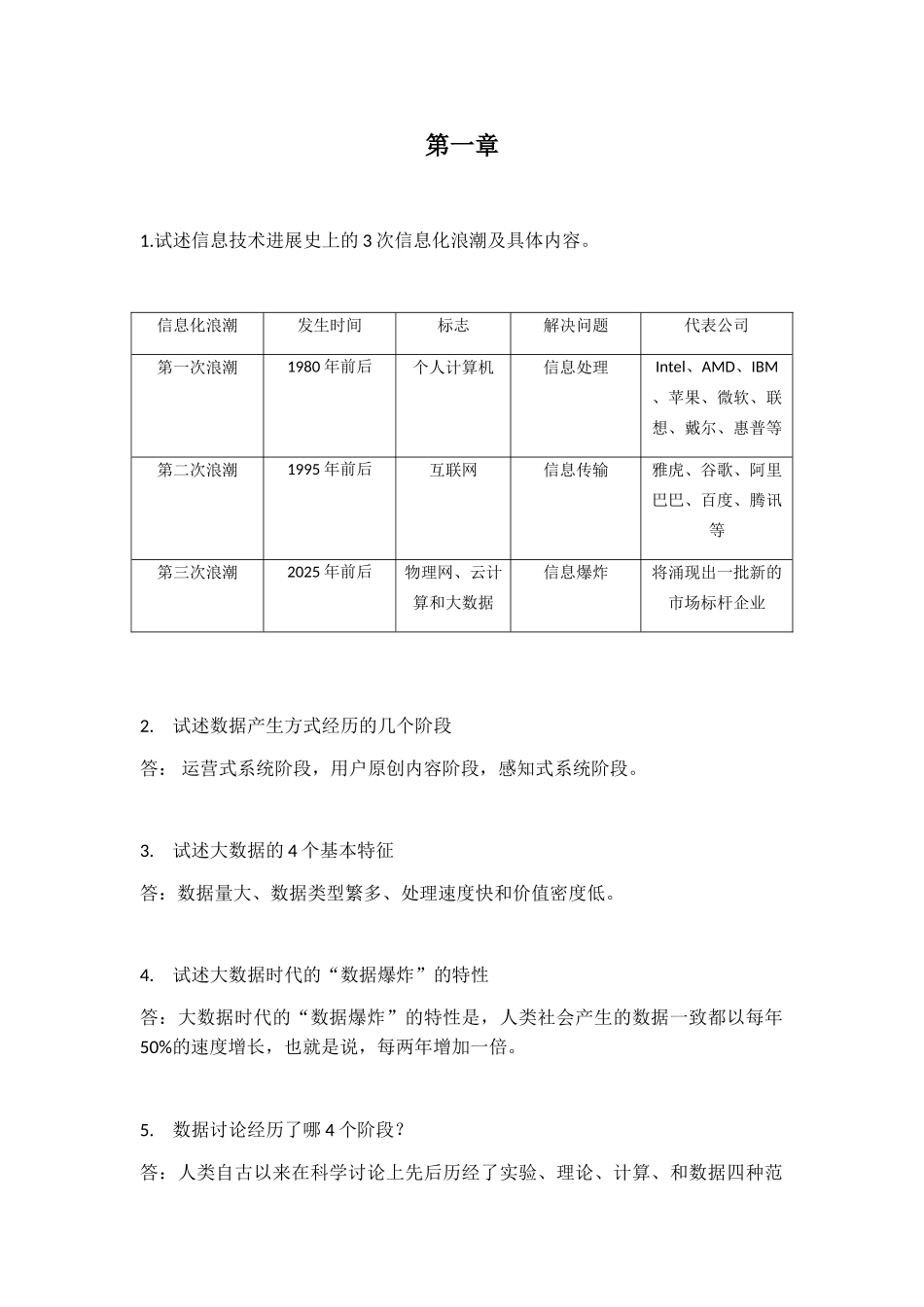 大数据技术原理与应用-林子雨版-课后习题答案_第1页