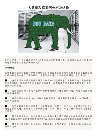 大数据攻略案例分析及结论