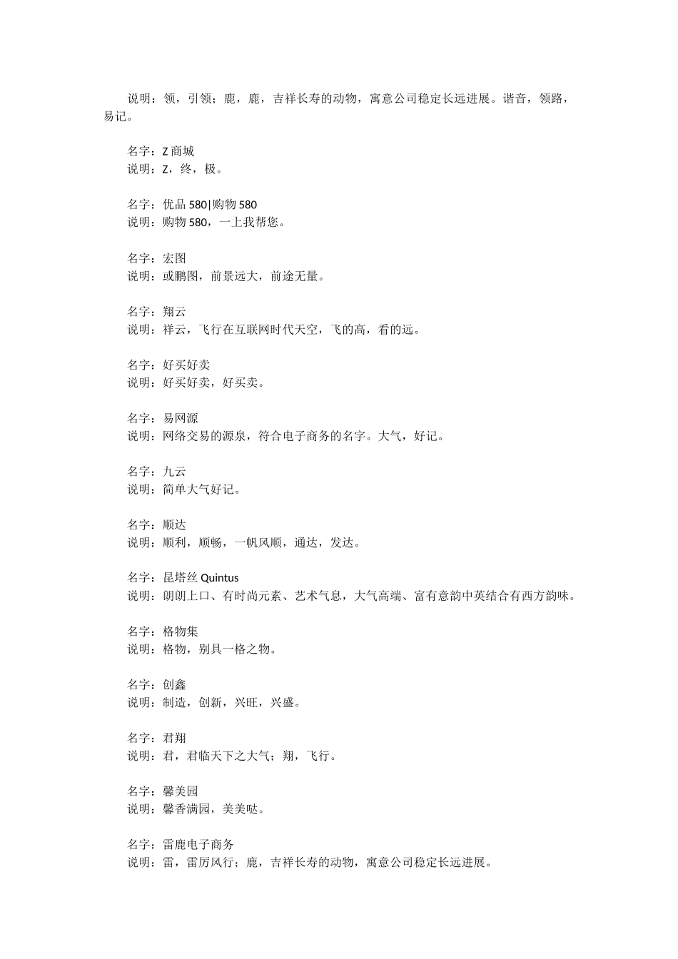 大气好记的电子商务公司名字_第2页