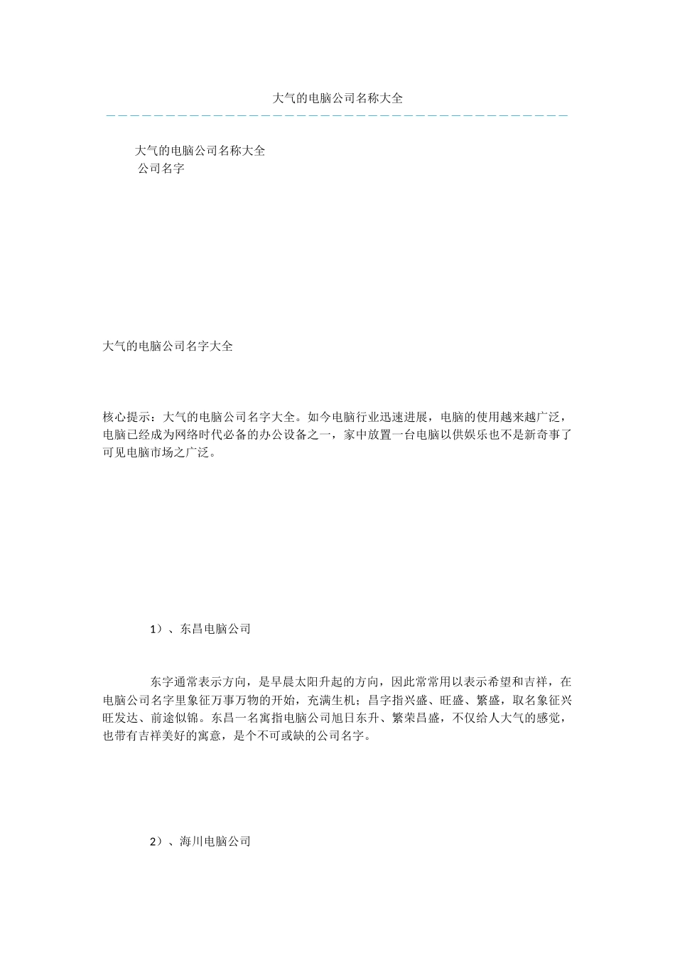 大气的电脑公司名称大全_第1页