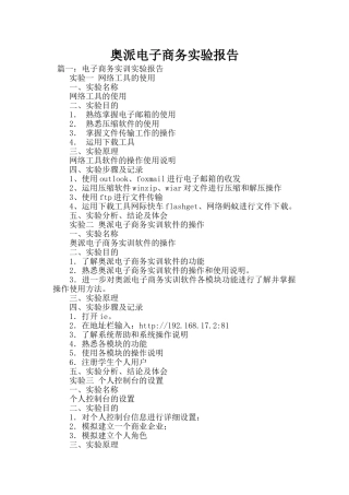 奥派电子商务实验报告