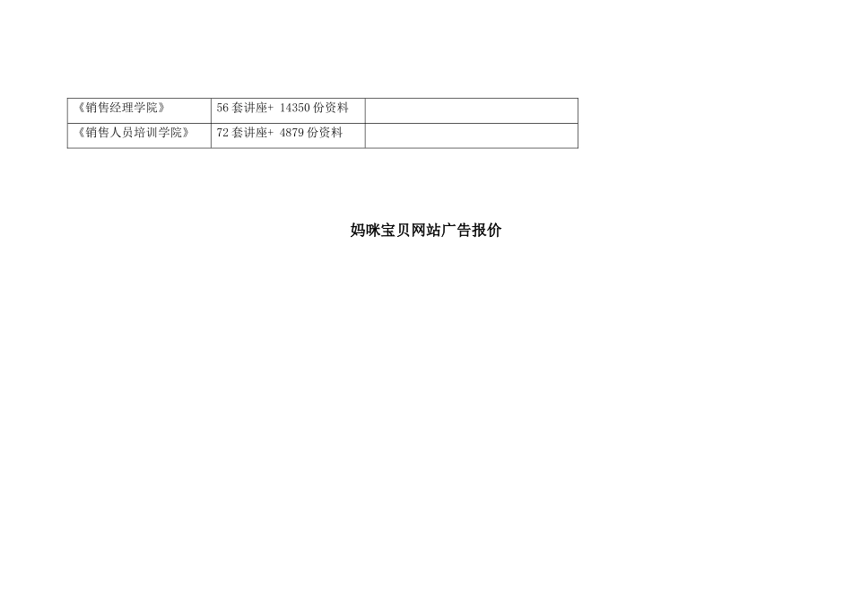 妈咪宝贝网站广告报价大全_第2页