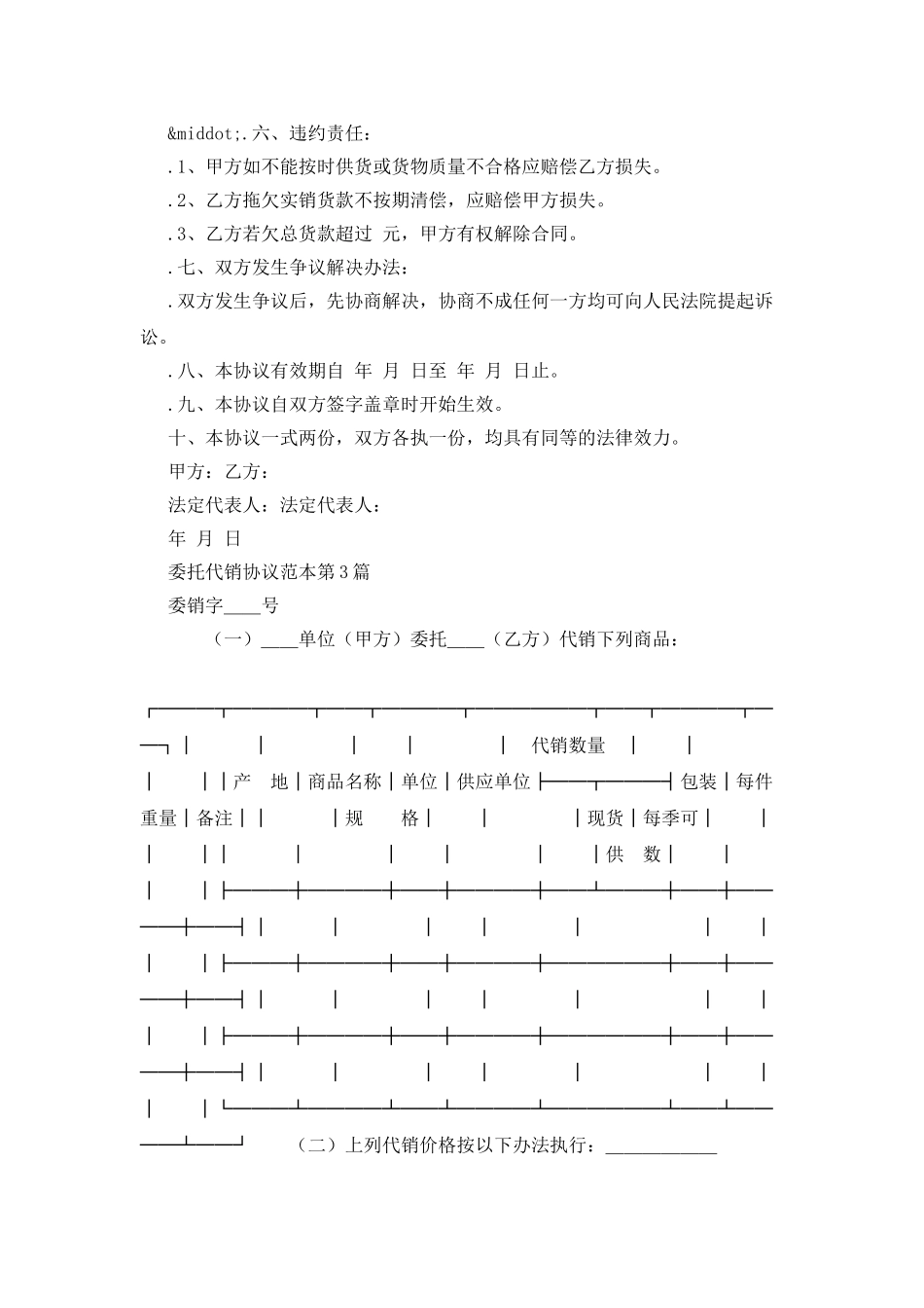委托代销协议范本_第3页