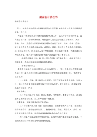 委派会计责任书