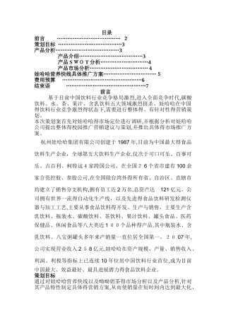 娃哈哈营销策划方案