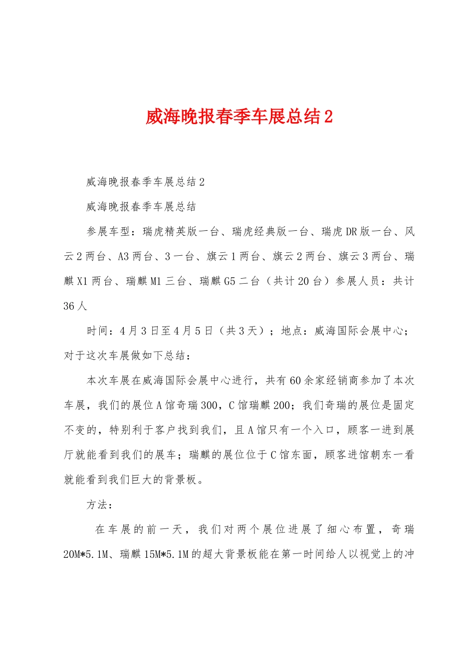 威海晚报春季车展总结_第1页