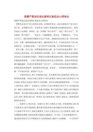 娄霆严重违纪违法案例以案促改心得体会