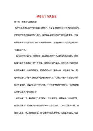 媒体实习自我鉴定