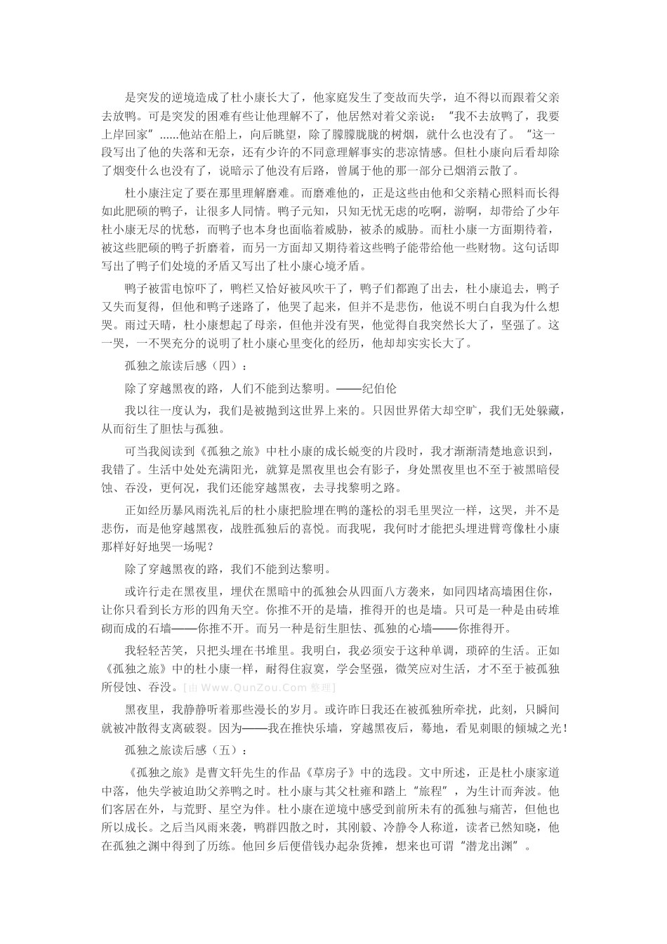 孤独之旅读后感读后感-读书分享-读书心得札记_第2页