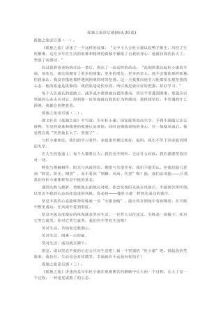 孤独之旅读后感读后感-读书分享-读书心得札记