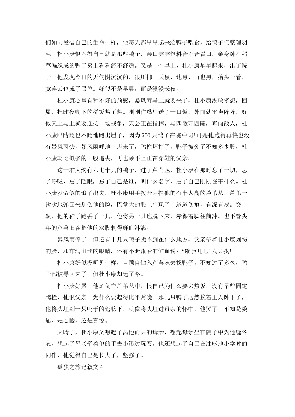 孤独之旅记叙文_第3页