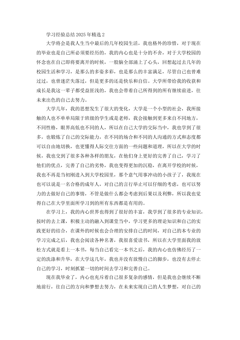 学习经验总结2025年精选范本_第2页