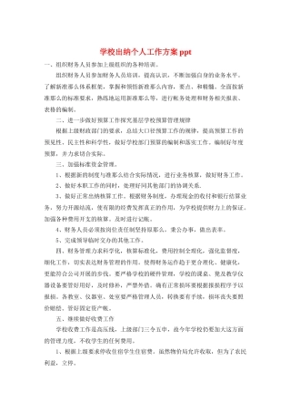 学校出纳个人工作计划ppt