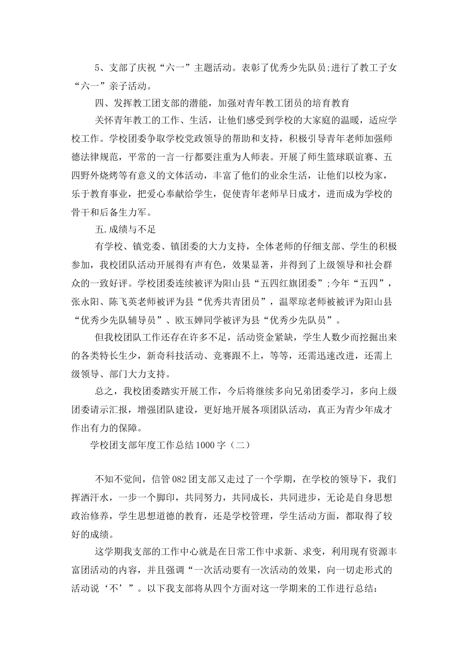 学校团支部年度工作总结1000字_第3页