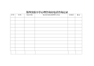 学校心理咨询室电话记录