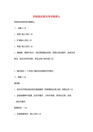 学校校纪班风考评细则