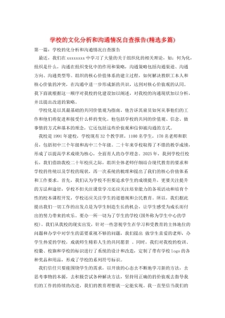 学校的文化分析和交流情况自查报告