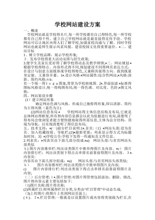 学校网站建设方案