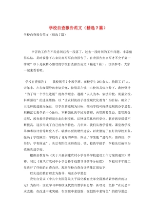 学校自查报告范文