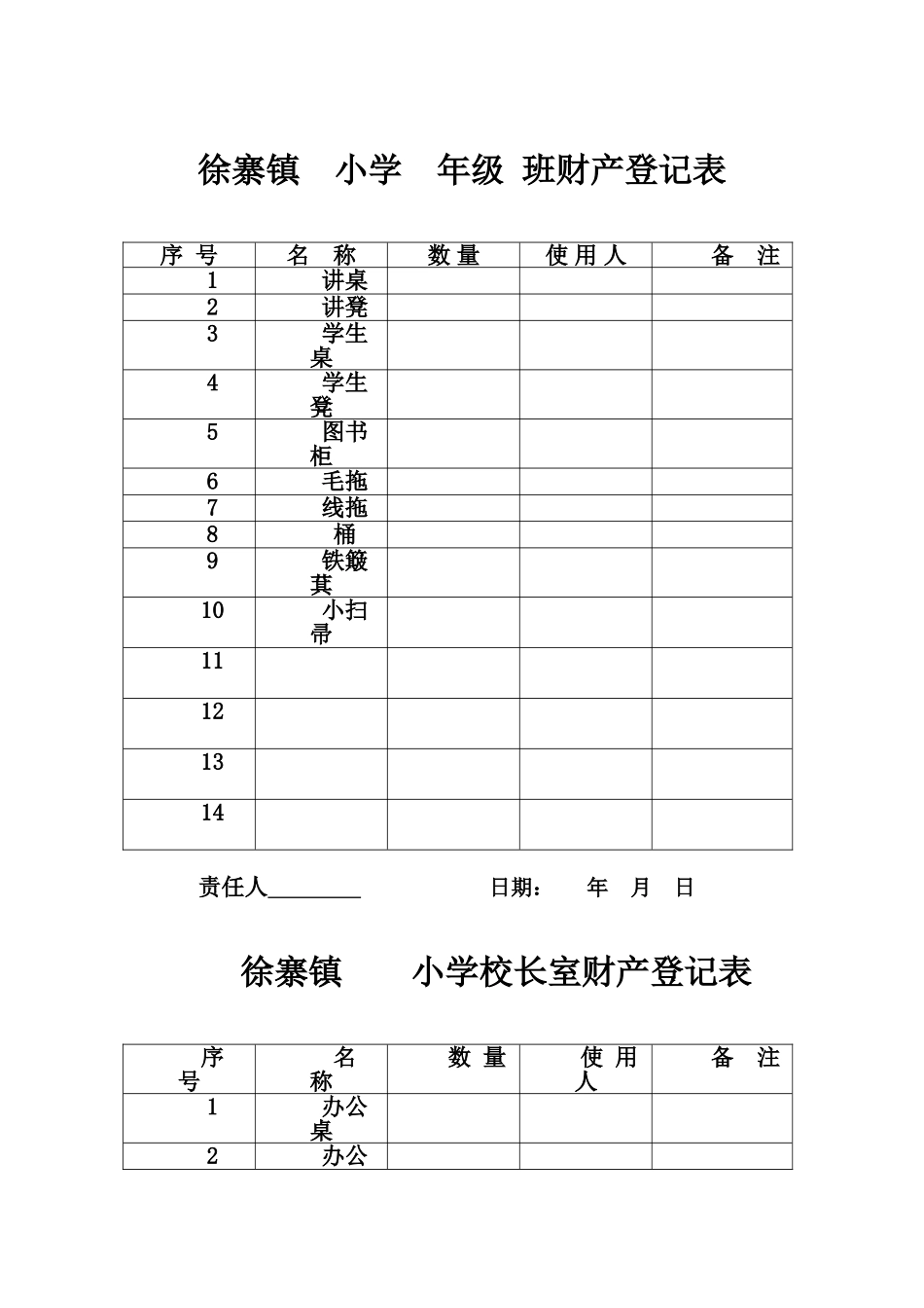 学校财产登记表_第1页