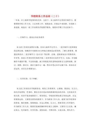 学校财务工作总结(二十)