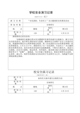 学校防火安全演练记录17
