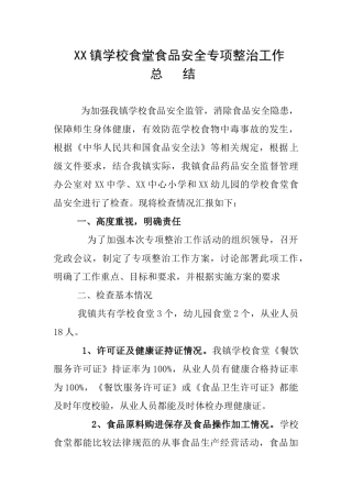 学校食堂专项整治总结