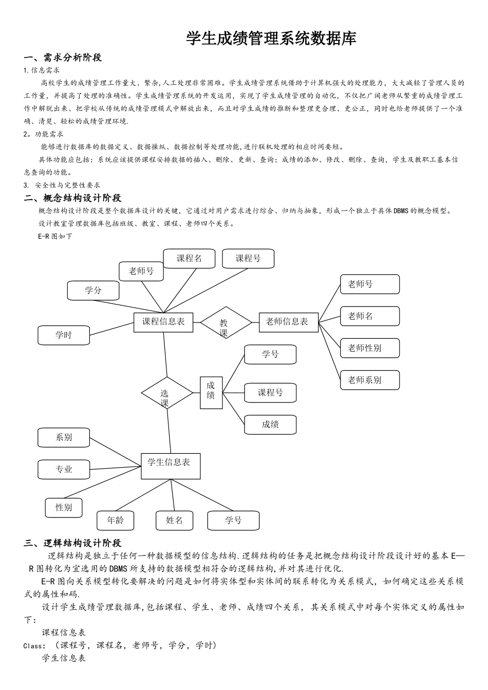 学生成绩管理系统数据库_第1页