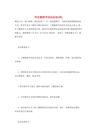 学生植树节活动总结