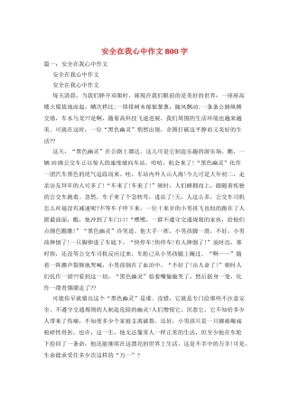 安全在我心中作文800字