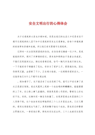 安全文明出行的心得体会