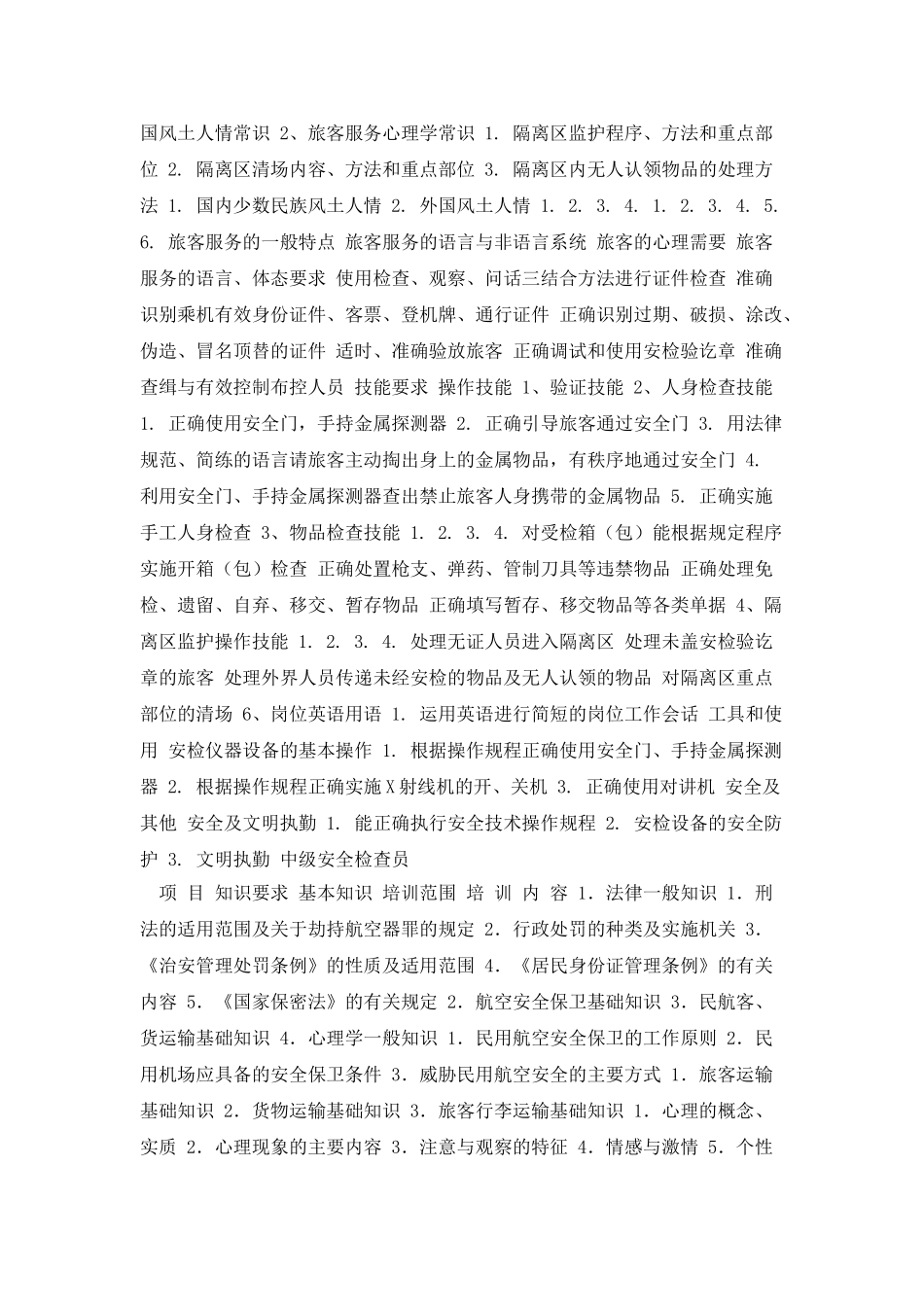 安全检查员职业技能教学大纲_第2页