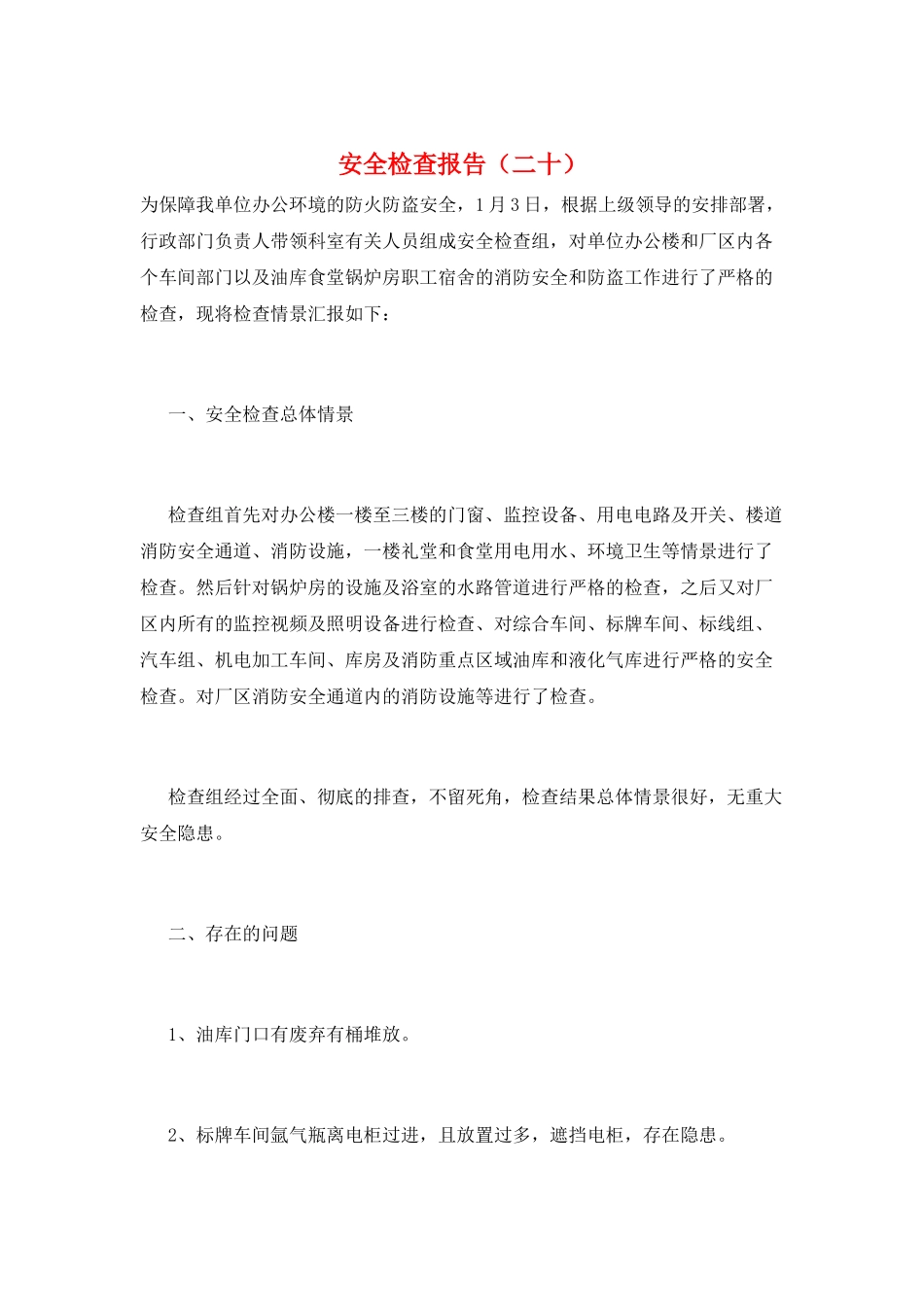 安全检查报告(二十)_第1页
