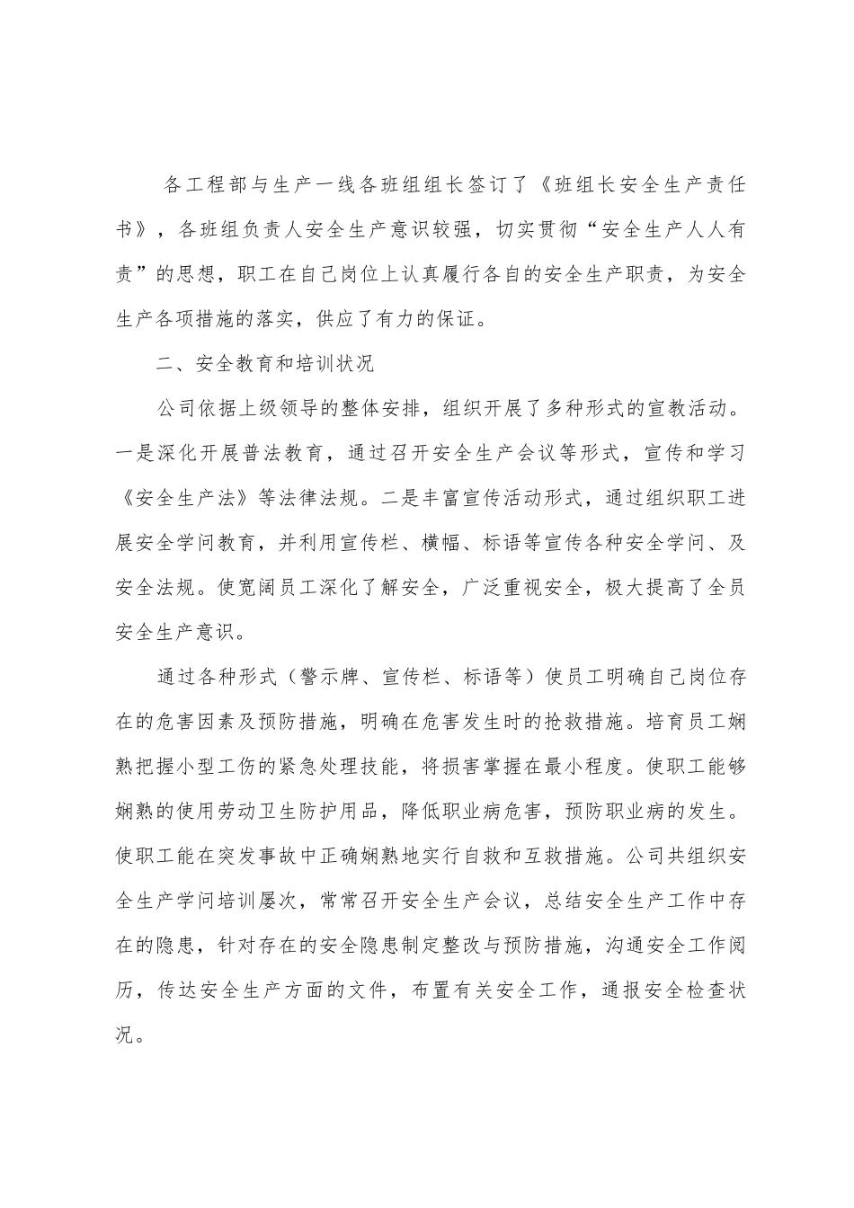 安全生产自检自查报告_第2页