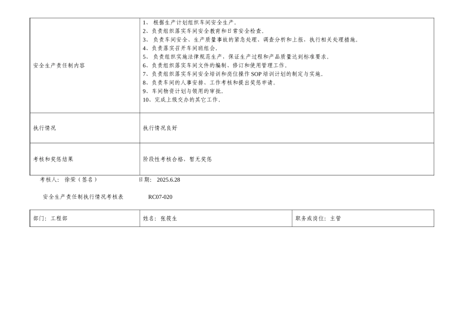 安全生产责任制执行情况考核表_第3页
